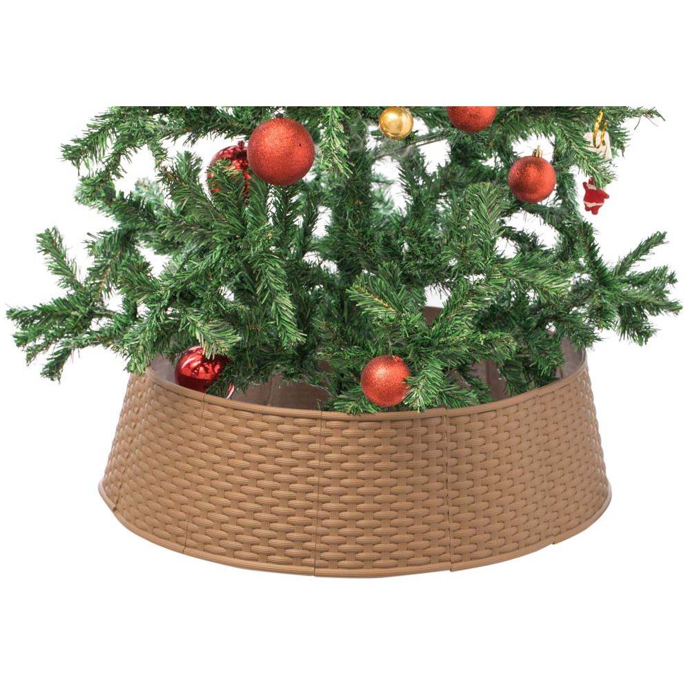 Large Rattan Collar Tree Skirt Brown