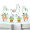 Whole Llama Fun - Llama Fiesta Baby Shower or Birthday Party Centerpiece Table Decorations - Tabletop Standups - 7 Pieces