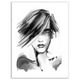 thumbnail image 2 of Young Woman Black White - Abstract Portrait Canvas Print, 2 of 3