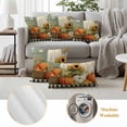 thumbnail image 6 of Orange Pumpkin Fall Outdoor Waterproof Pillow Covers, Thanksgiving Botanical Oil Painting Decorative Square Throw Pillowcase Sofa Cushion Sham for Patio/Couch/Chair, 26"x26" 2 Pack, 6 of 8