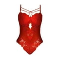 thumbnail image 1 of Gibobby Tangas de mujer sexy encaje Vendaje Crochet Gasa Correa Lencería Damas Bordado Recorte Teddy Ropa interior Íntimos(Rojo 3XL), 1 of 4
