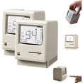thumbnail image 1 of Retro Mini Computer Desktop Clock Table Ornament, Time Date Year Temperature Pixel Emojis for Desk Bedside Table Office, Bring Back The Classic Computer Vibe to Your Desk(2PCS), 1 of 7