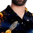 thumbnail image 5 of Starry Bees in the Sky Men's Casual Short Sleeve Button Down Shirts - Printed Summer Beach Tops for Men and Women, 5 of 6