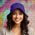 thumbnail image 3 of Dalix Fossil Embroidered Dinosaur T Rex Cotton Dad Hat Baseball Cap Adjustable Mens in Purple, 3 of 5
