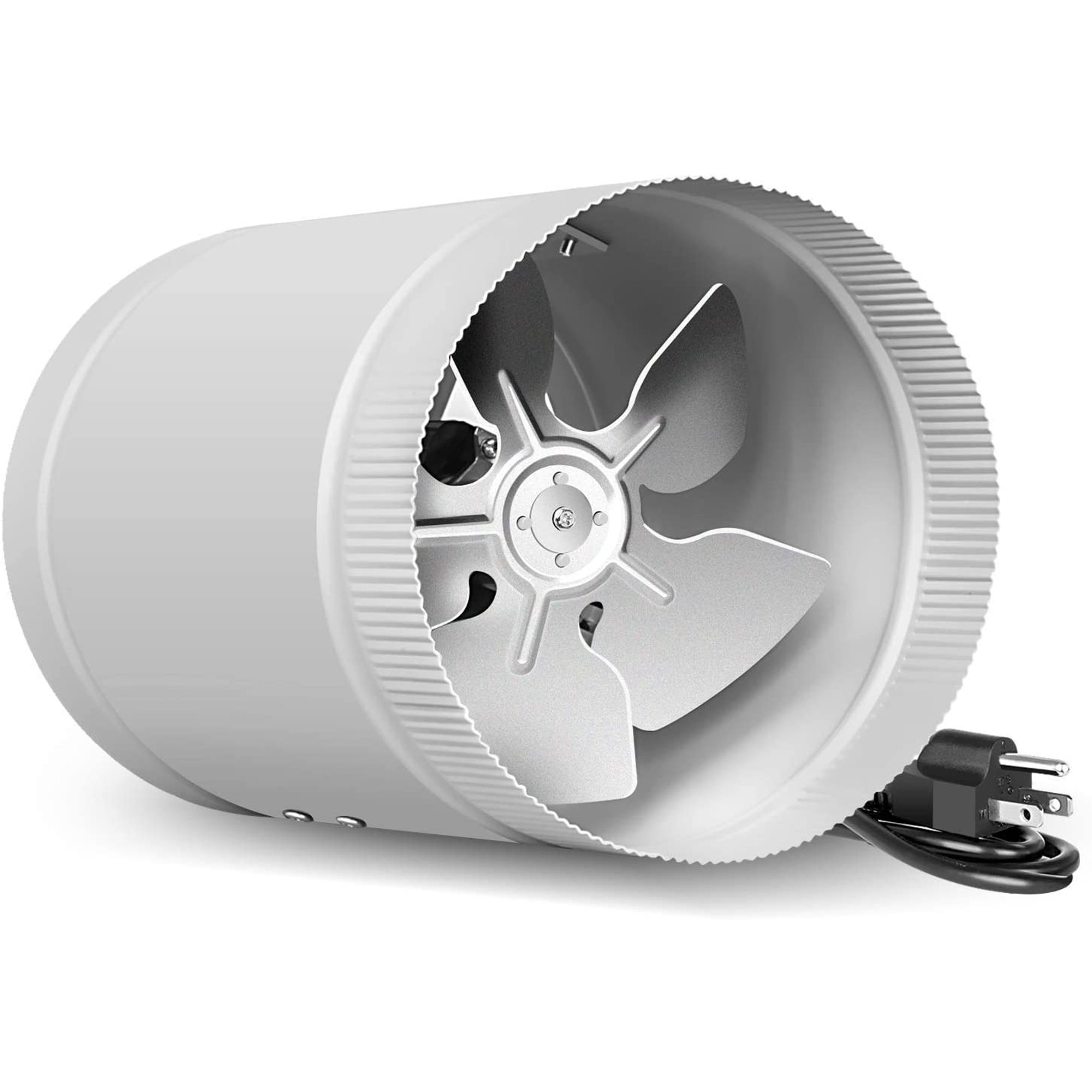 iPower 8 inch 254 CFM Booster Fan Inline Duct HVAC Exhaust Vent Blower, Low  Noise Grounded Power Cord, Silver - Walmart.com