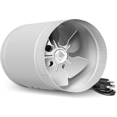 

iPower 8 inch 254 CFM Booster Fan Inline Duct HVAC Exhaust Vent Blower Low Noise Grounded Power Cord Silver