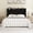 Black, variant on Sha Cerlin Full Size Velvet Upholstered Bed Frame with Charging Station, Modern Wingback Storage Headboard, Diamond Stitched & Gold Trim, No Box Spring Needed, Easy Assembly, White