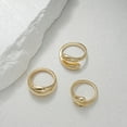 thumbnail image 2 of 3 Piece Gold Irregular Open Ring Set Adjustable Stackable Minimalist Rings for Women Jewelry Gifts, 2 of 4