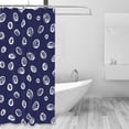 thumbnail image 2 of Shower Curtain, Navy Abstractly Waterproof Fabric Plastic Shower Curtain, Drying Fast Bathroom Curtain with 9 Buttonholes, Ruffle Shower Curtain 60x72in, 2 of 8