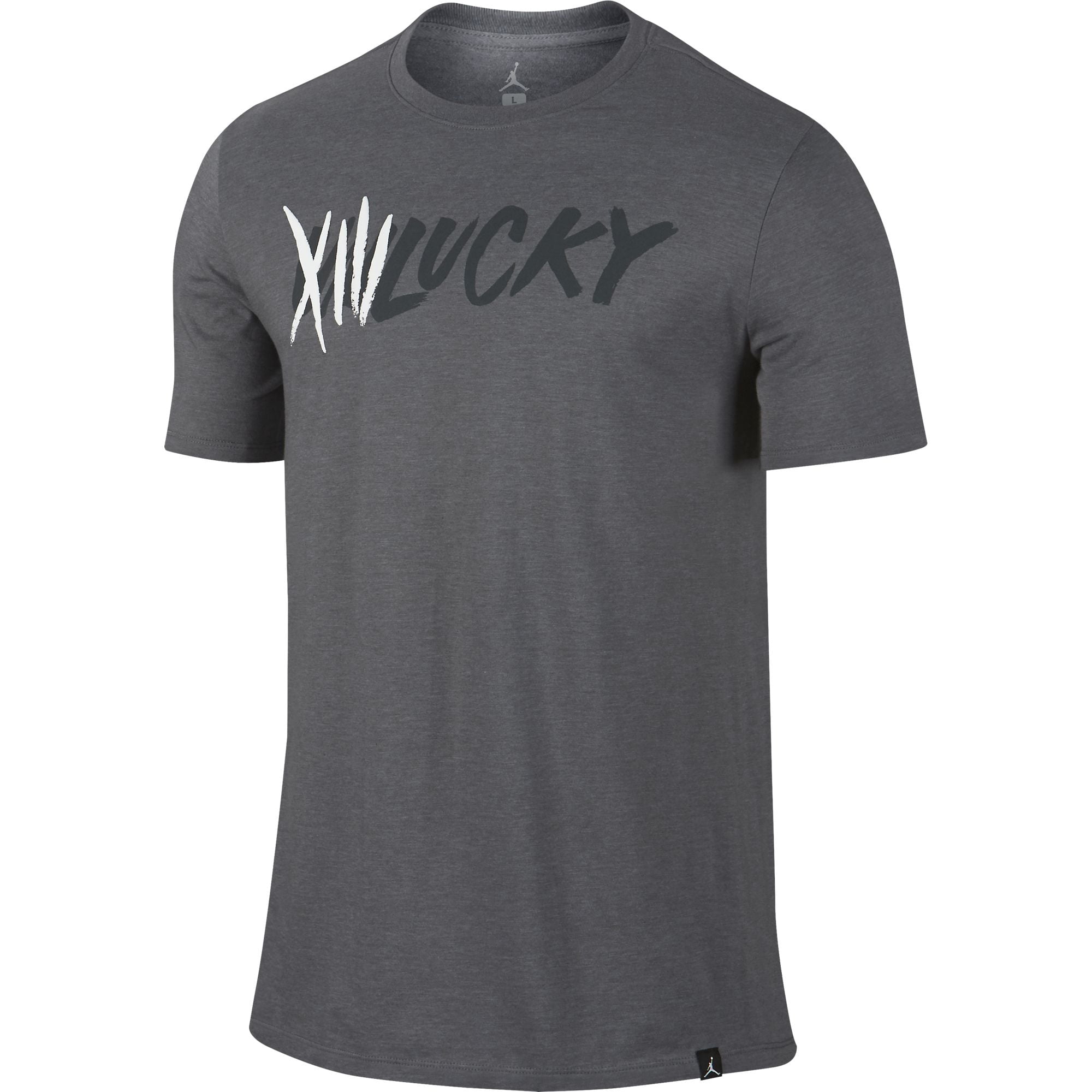 Jordan - Jordan Retro 13 Unlucky Men's Crew Neck T-Shirt Grey/White ...