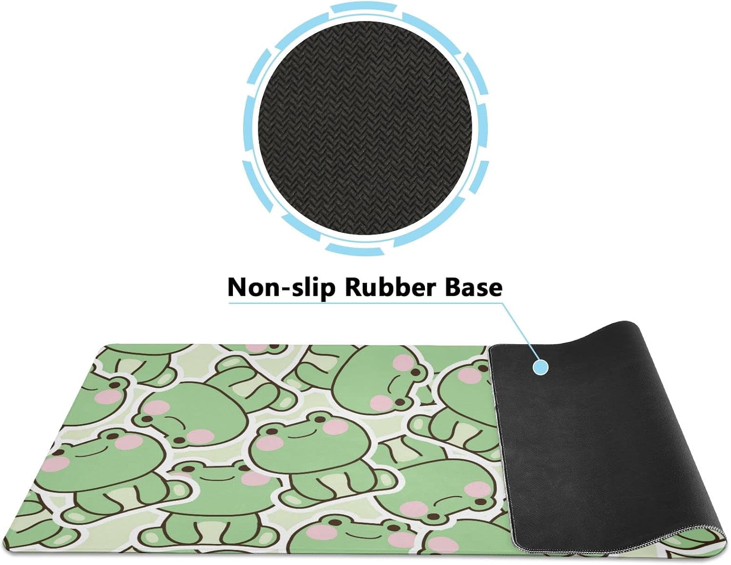 Kawaii Frogs Large Mouse Pad, Gaming Mouse Pad Extended Computer Keyboard Mouse Pads Non-Slip Desk Mat for Office Home Gamer, 31.5 x 15.7 inch