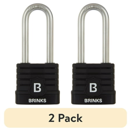 (2 pack) Brinks Weather Resistant Laminated Steel Keyed Padlock 44mm Body with 2-3/8 inch Shackle