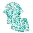 thumbnail image 4 of XINXIAOO Women's Pajamas Set Casual Print Short Sleeve Button Down Shirt Pajamas Shorts Set Pajamas Adult Pajamas Women Pajamas with Shorts Shorts Sleeve Womens Satin Pajamas Set Comfy Womens Pajamas, 4 of 4