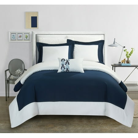 Chic Home 4 Piece Uma Modern Two Tone Reversible Hotel Collection Chic Home 4 Piece Uma Modern Two Tone Reversible Hotel Collection With Embellished Borders