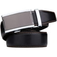 thumbnail image 3 of Men's Belt Genuine Leather Ratchet Belt for Men with Slide Buckle,Trim to Fit width 3.5cm 1 3/8 inch, 3 of 6