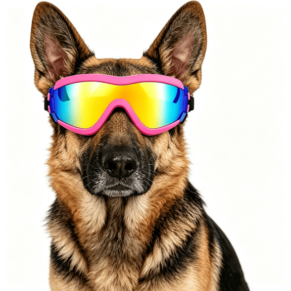 HBMYN Dog Sunglasses for Medium to Large Dogs,Uv Protection Dog Goggles Large Breed,Driving Glasses for Dogs Stick Head Out Car Window,Windproof Dustproof,Adjustable,Pink