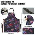 thumbnail image 3 of Kitchen Apron with 2 Pockets Adjustable waterproof Cooking Aprons for Women Men Chef Neon Running Horses, 3 of 7