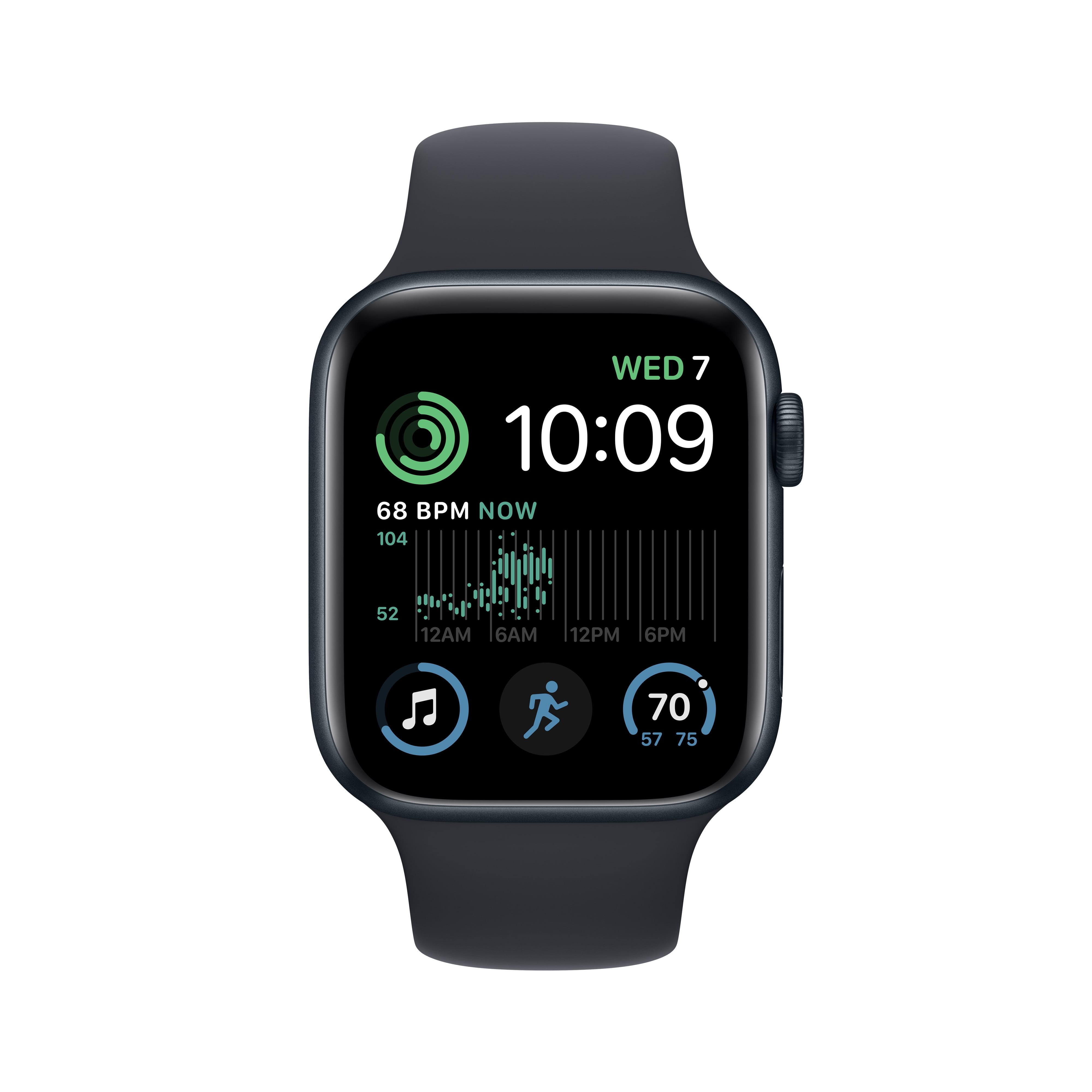 Apple Watch SE (2nd Gen) GPS + Cellular 44mm Midnight Aluminum Case with  Midnight Sport Band - M/L