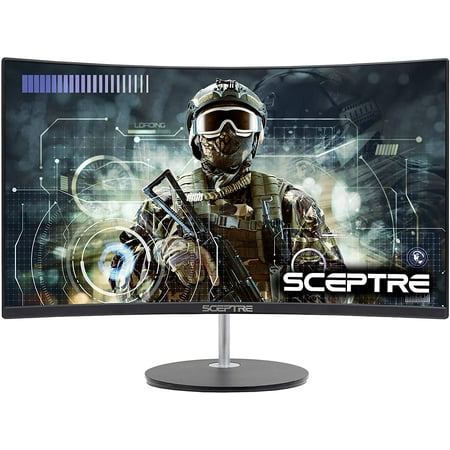 Sceptre Curved 27" 75Hz LED Monitor HDMI VGA Build-In Speakers, EDGE-LESS Metal Black 2019 (C275W-1920RN)