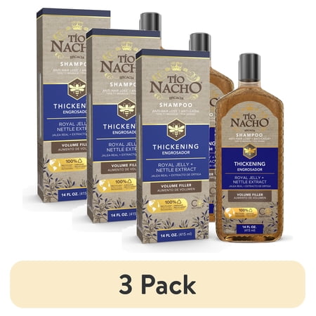 (3 pack) Tio Nacho Thickening & Volume Filler Shampoo 14 fl oz, Rosemary & Anti-Hair Loss Formula