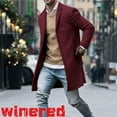 thumbnail image 3 of TheFound Men Wool Coat Winter Trench Coat Outwear Overcoat Long Sleeve Button Up Jacket, 3 of 8