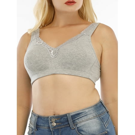 

Romacci Womens Plus Bra Full Coverage Wirefree Comfort T-Shirt Bra 42DDD