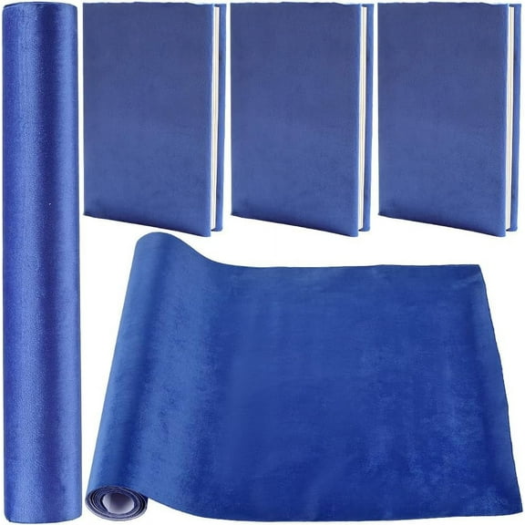 1roll 2M Velvet Book Covers Notebook Wraps Royal Blue 42x0.06cm
