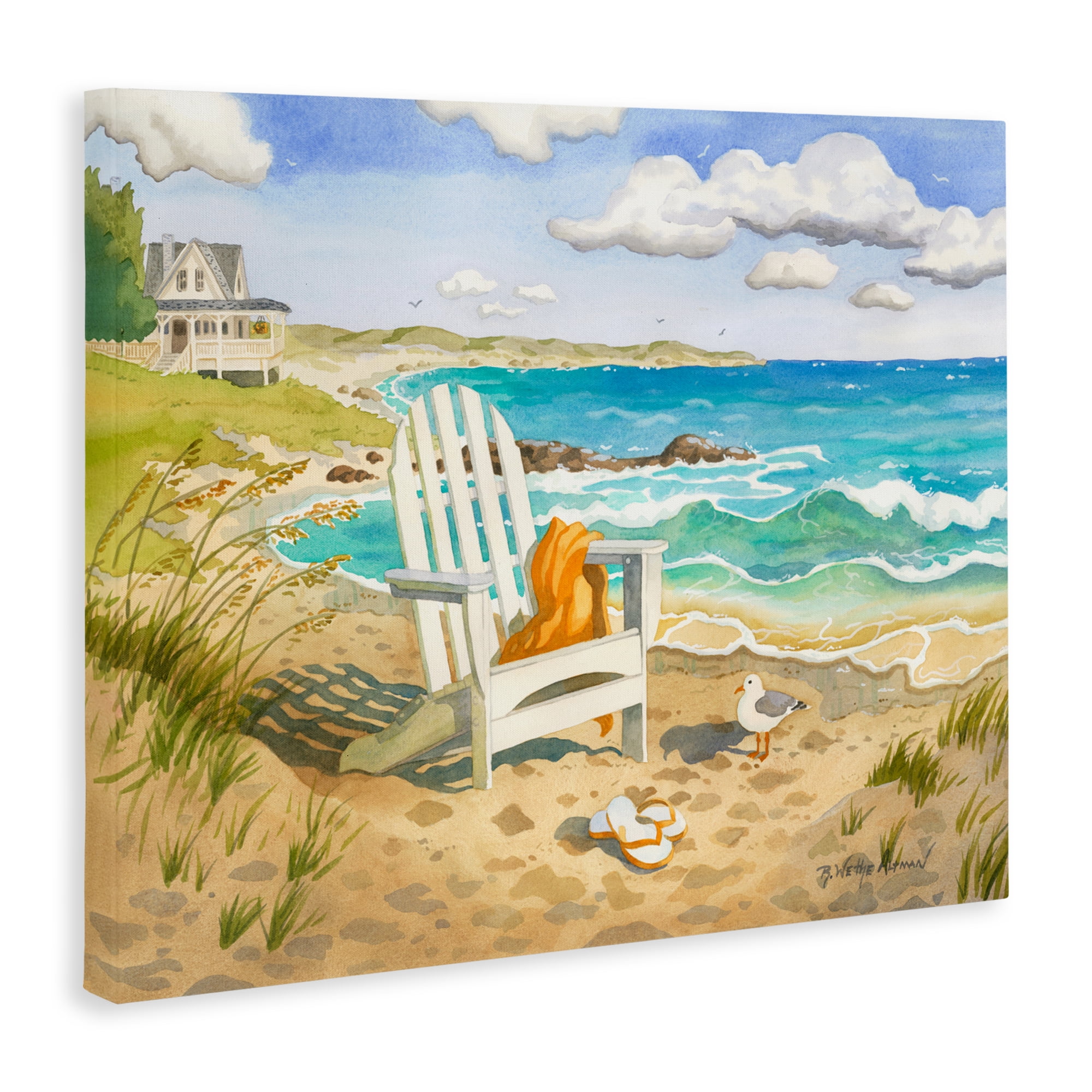 Stupell Industries Waiting For You by Beach Canvas Wall Art, design by Robin Altman