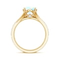 thumbnail image 2 of Rosec Jewels Solitaire Ethiopian Opal Ring Set with Moissanite for Women (AAA Grade), 18K Yellow Gold, US 6.00, 2 of 9