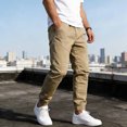 thumbnail image 2 of WIZUTIZ Men's Outdoor Jogging Casual Sweatpants Stretch Waist Lightweight Cargo Pants, 2 of 5