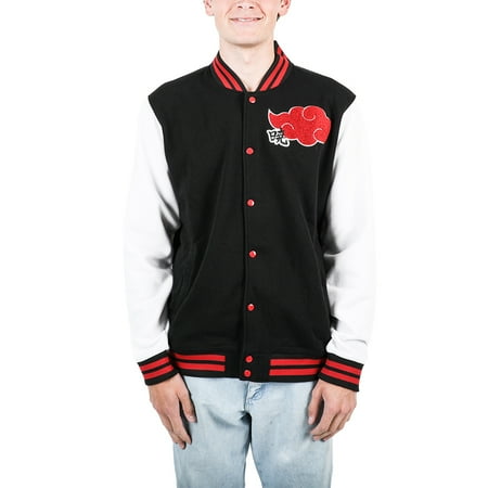 Naruto Shippuden Akatsuki Clan Symbol Menâ€™s Navy u0026 Light Gray Letterman  Jacket, Black, Large | Walmart Canada