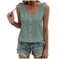 thumbnail image 3 of Summer Savings Clearance 2023! Eyelet Tank Tops for Women Summer Casual Hollow Solid Color Crew Neck Sleeveless Dressy Blouses with Strappy, 3 of 6