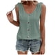 thumbnail image 4 of ICHUANYI Clearance Women's Summer Fashion U-Neck Tank Top Solid Casual Caverns Sleeveless Tank Top(Green, M) ICHUANYI WER2023081014459, 4 of 7