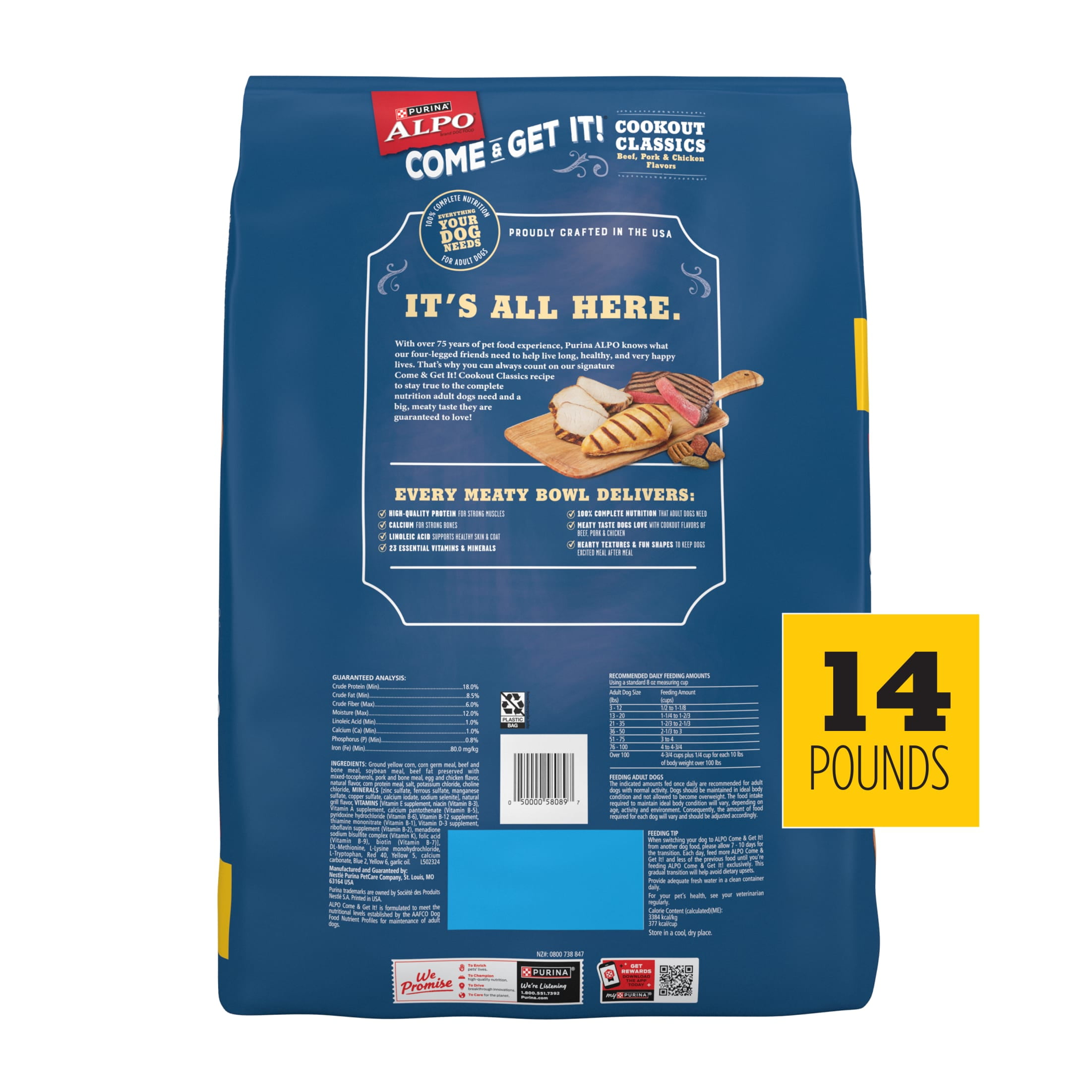 Purina ALPO Come and Get It! Cookout Classics Adult Dry Dog Food, 14 lb.