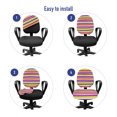 thumbnail image 4 of Abstract Office Chair Slipcover, Illustration of Horizontally Arranged Straight Colorful Stripes Hand Drawn Like, Protective Stretch Decorative Fabric Cover, Standard Size, Multicolor, by Ambesonne, 4 of 5