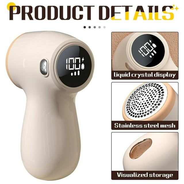 Portable Rechargeable Lint Shaver Hair Remover With LED Display Cutters Type C Charging Fabric Defuzzer For Clothes Sweaters