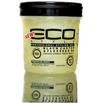 ECO Styler Black Castor & Flaxseed Oil Gel 8 oz - (Pack of 6)