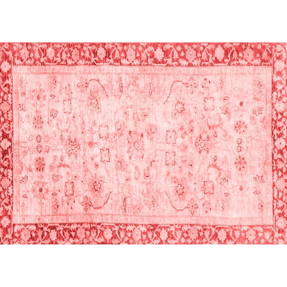 Ahgly Company Machine Washable Indoor Rectangle Abstract Red Modern Area Rugs, 8' x 12'