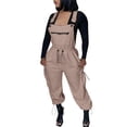 thumbnail image 1 of HBFAGFB Jumpsuit Womens Fashion Wide Strap Overalls Drawstring Jogger Pants with Pockets Brown Size S, 1 of 7