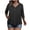 Gray, variant on Ziynglg Plus Size Tops for Women 3/4 Length Sleeve V Neck Blouses Button Front Fashion Loose Casual Tops Solid Color Shirts