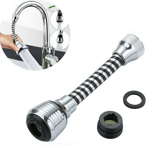 360° Flexible Faucet Extender Bendable Kitchen Sink Tap Spray Head Attachment