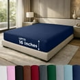 thumbnail image 3 of Dan River Twin Fitted Bottom Sheet only Jersey Knit Cotton Soft Absorbent with Deep Pocket - Navy, 3 of 10
