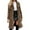 Brown, variant on Ecqkame Women Luxury Winter Warm Fuzzy Long Coat Jacket Womens Ladies Warm Faux Furry Long Coat Jacket Winter Solid V-neck Outerwear Brown XXL