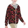 thumbnail image 2 of Cauagu Beautiful Maple Leaf Lantern Print Sun Protection Jacket for Teen,Full-Zipper Long Sleeve Sun Shirts with Pockets UV Hoodie Shirts Outdoor Athletic Jacket-X-Large, 2 of 7