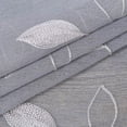 thumbnail image 3 of Yesfashion Sheer Tier Curtains, Floral Embroidered Linen Textured Kitchen Tiers, Rod Pocket Cafe Curtains Grey Flower Short Curtain, Set of 2, 3 of 7