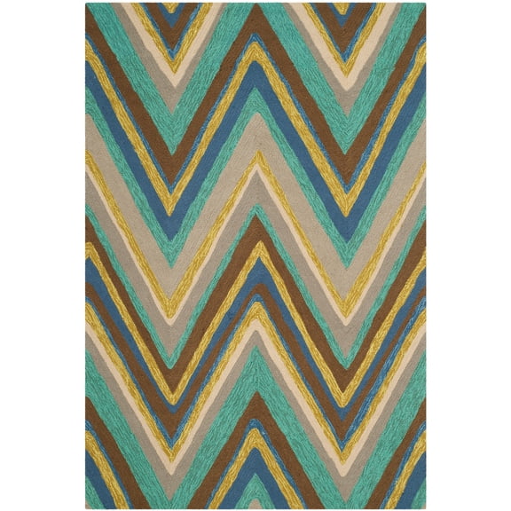 SAFAVIEH Four Seasons Carolus Geometric Area Rug, Blue/Multi, 4' x 6'