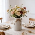 thumbnail image 2 of chaungfeng Farmhouse Metal Flower Vase Wedding Decor, Rustic Iron Milk Can Jug Vase without Bow Flower Bucket for Table Centerpiece Valentine Home (6.5 Inch,White), 2 of 6
