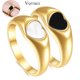thumbnail image 2 of Anillo de esmalte negro con forma de corazón y meñique para Mujer, regalo del Día de San Valentín, Anillo de concha blanca de acero inoxidable, accesorio de joyería para Mujer, 2 of 5