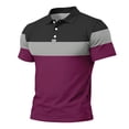 thumbnail image 6 of Uwinwear Men's Polo Shirts Striped printed Short Sleeve Casual Polo Shirts Slim Fit Golf Shirts Big and Tall Summer Outdoor Lightweight Tops,Purple,L, 6 of 6