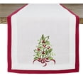 thumbnail image 5 of Embroidered Holly Christmas Tree Double-Layer Holiday Decorative Table Runner (Red+White Runner 16"x78"), 5 of 5